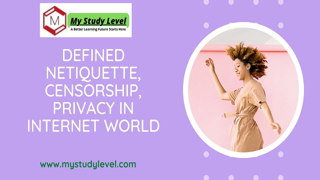 Defined Netiquette, Censorship, Privacy in Internet World (1)