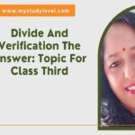 Divide And Verification The Answer Topic For Class Third